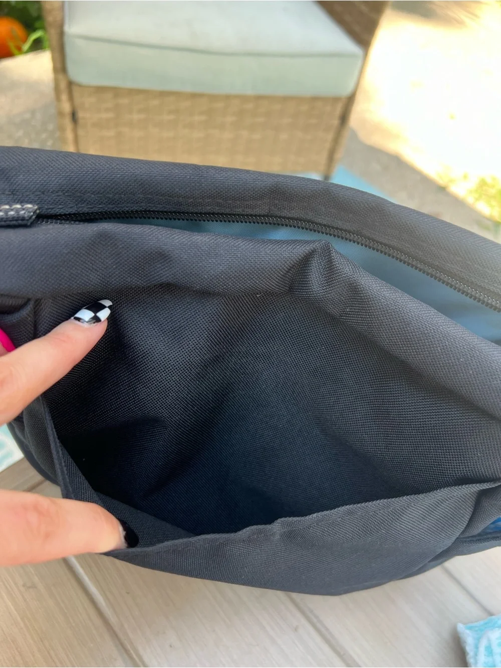 Lands' End Black Diaper / Messenger / Multipurpose Crossbody Bag